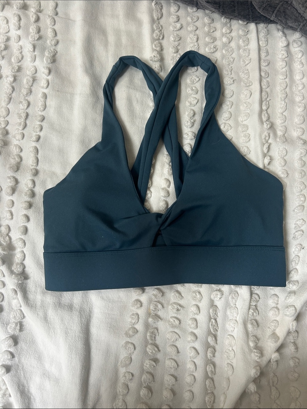 Fabletics oasis Deep Teal Cross-Back Sports Bra